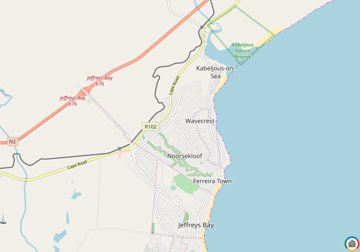 Map location of Wavecrest
